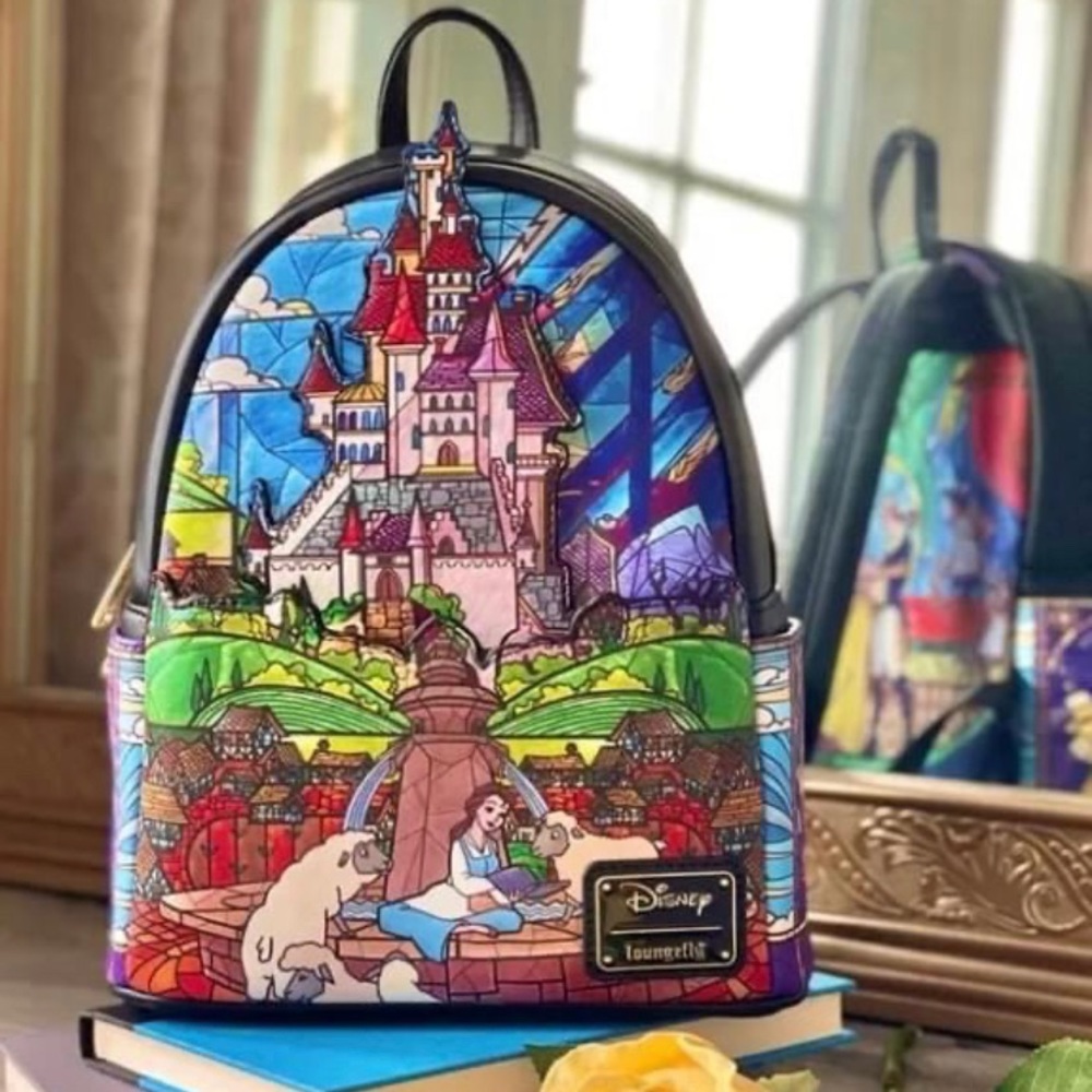 Loungefly Beauty and the Beast Stained Glass Castle